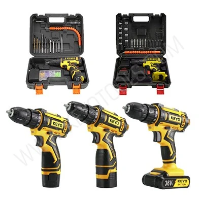 Set Alat Pengemudi Bor Tanpa Kabel Dua Kecepatan 12v